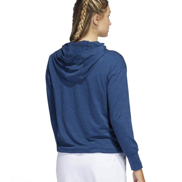 Adidas Hooodie Womens Small Blue Rush Crew Essentials Slub Hoodie - Picture 3 of 10